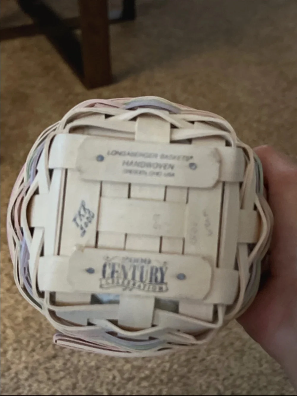 Longaberger Century Celebration Jelly Bean basket  / yr 2000